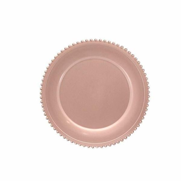 Imagem de Sousplat Redondo Borda Decorada 33Cm Rose Gold Yazi 20907