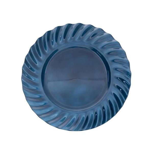 Imagem de Sousplat Redondo Borda Wave 33cm Azul 