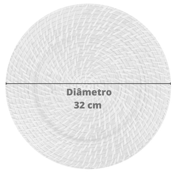 Imagem de Sousplat Redondo Em Rattan E Bambu Escuro 32cm