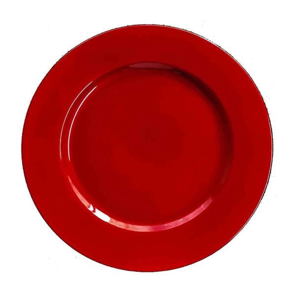 Imagem de Sousplat Redondo Vermelho Polipropileno 33Cm Rafimex