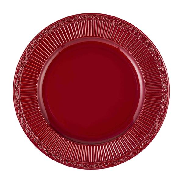 Imagem de Sousplat Redondo Vermelho Polipropileno 33Cm Rafimex