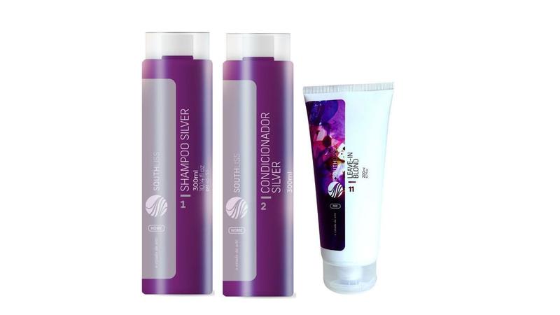 Imagem de Southliss silver shampoo e condicionador + leave in blond