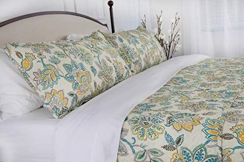 Imagem de Southshore Fine Living, Inc. Conjunto de colchas de grandes dimensões, colcha de cobertura de 3 peças Bohemian Floral Bedding Set com duas farsas correspondentes (108 em largura x 98 em longo), creme, rei / California King