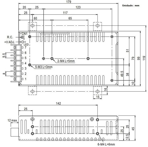 SP-100 - Fonte AC/DC 100W com PFC e Alta Eficiência MeanWell Imagem de SP-100 - Fonte AC/DC 100W com PFC e Alta Eficiência MeanWell