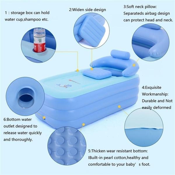 Imagem de Spa portatil banheira inflavel adulto termica portatil quente piscina infantil banheira bebe pvc viagem e casa