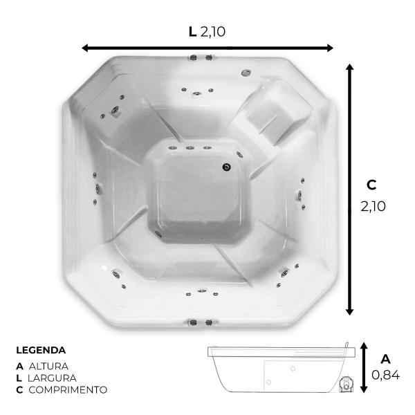 Imagem de Spa Quadrado Harmonia com hidro em acrílico