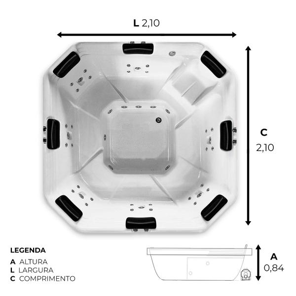 Imagem de Spa Quadrado Turqueza PADRÃO com hidro em acrílico