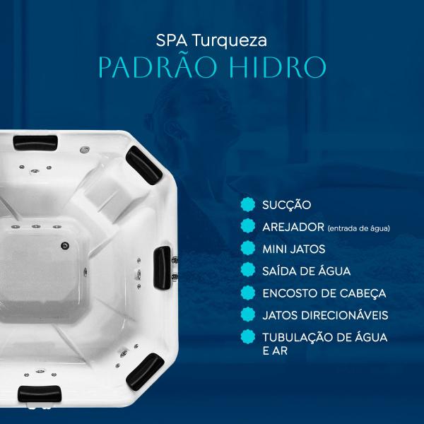 Imagem de Spa Quadrado Turqueza PADRÃO com hidro em acrílico