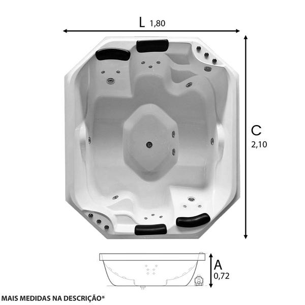 Imagem de Spa Quadrado Vienna COMPLETA com hidro em acrílico
