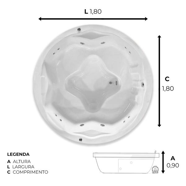 Imagem de Spa Redondo Babilonia com hidro em acrílico