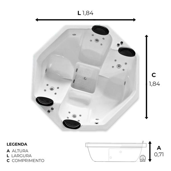 Imagem de Spa Redondo Berlim COMPLETO com hidro em acrílico