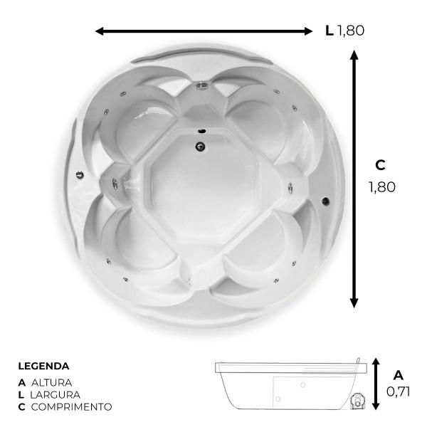 Imagem de Spa Redondo Pieven com hidro em acrílico