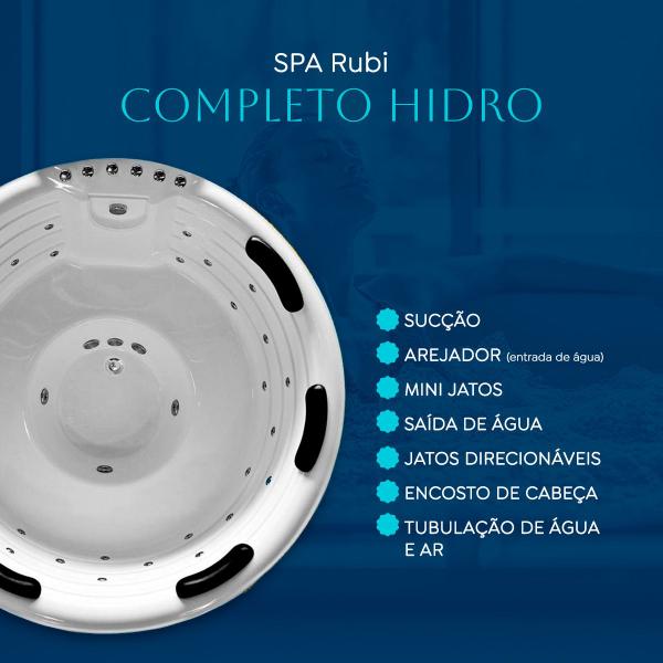 Imagem de Spa Redondo Rubi COMPLETO com hidro em acrílico