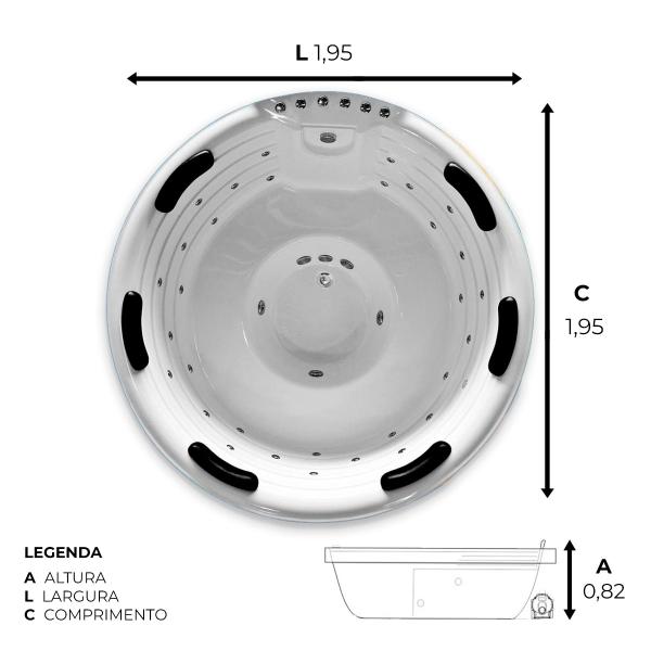 Imagem de Spa Redondo Rubi COMPLETO com hidro