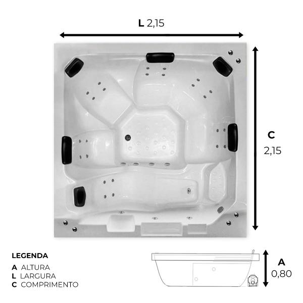 Imagem de Spa Retangular Belmonte PADRÃO com hidro em acrílico