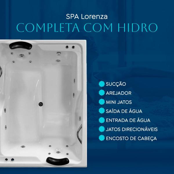 Spa Retangular Lorenza COMPLETO com hidro - Só Banheiras Imagem de Spa Retangular Lorenza COMPLETO com hidro