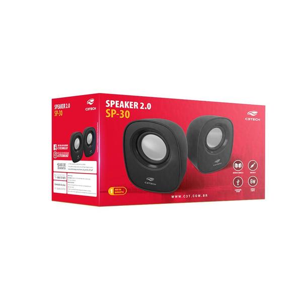 Imagem de Speaker 2.0 SP-30BK Preta C3Tech