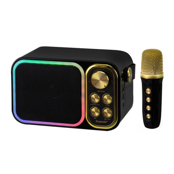 Speaker Ecopower EP-2112 - SD/USB/Aux - Bluetooth - 7W - com Microfone - Preto Imagem de Speaker Ecopower EP-2112 - SD/USB/Aux - Bluetooth - 7W - com Microfone - Preto