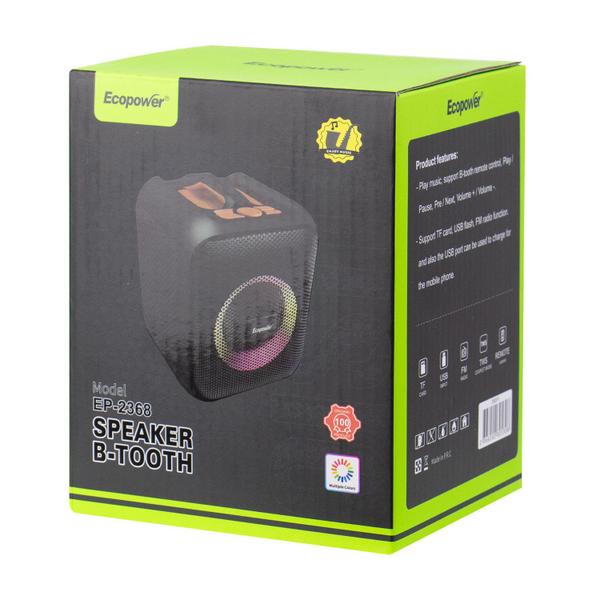 Imagem de Speaker Ecopower EP-2368 - USB/Aux/SD - Bluetooth - 6W - Preto