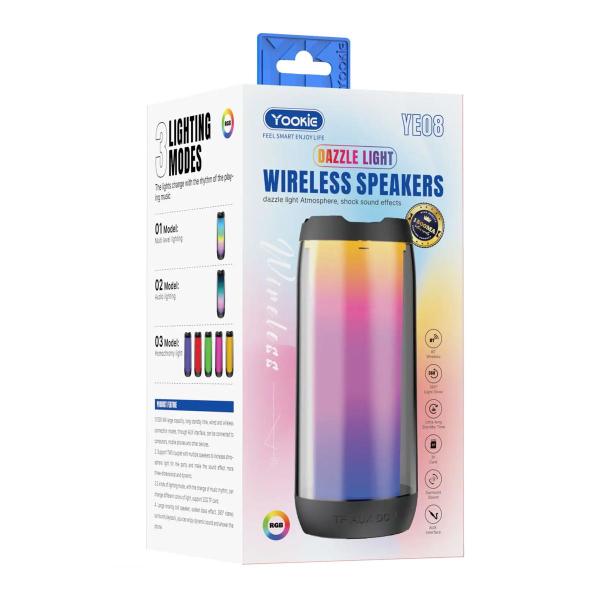 Imagem de Speaker Yookie YE08 - 5W - SD/Aux - Bluetooth - RGB - Preto