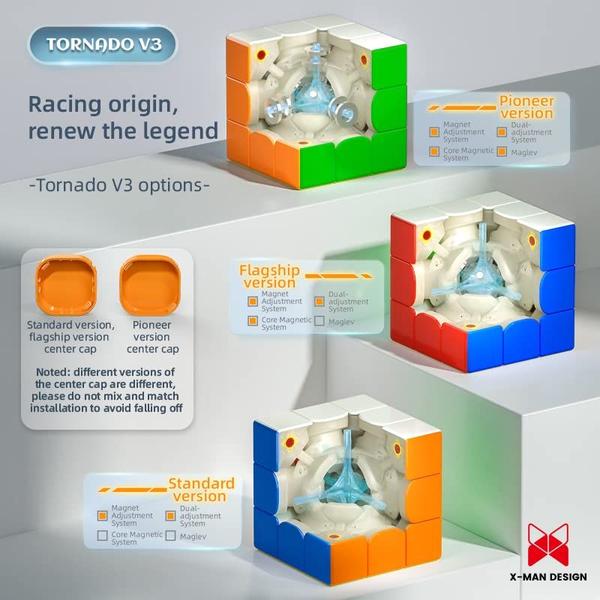 Speed Cube X Man Tornado V3 M 3x3 Magnético sem adesivo - Little golden elephant Imagem de Speed Cube X Man Tornado V3 M 3x3 Magnético sem adesivo