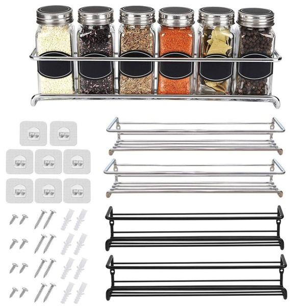 Imagem de Spice Rack Wokex Wall Mount Single Tier Carbon Steel Silver