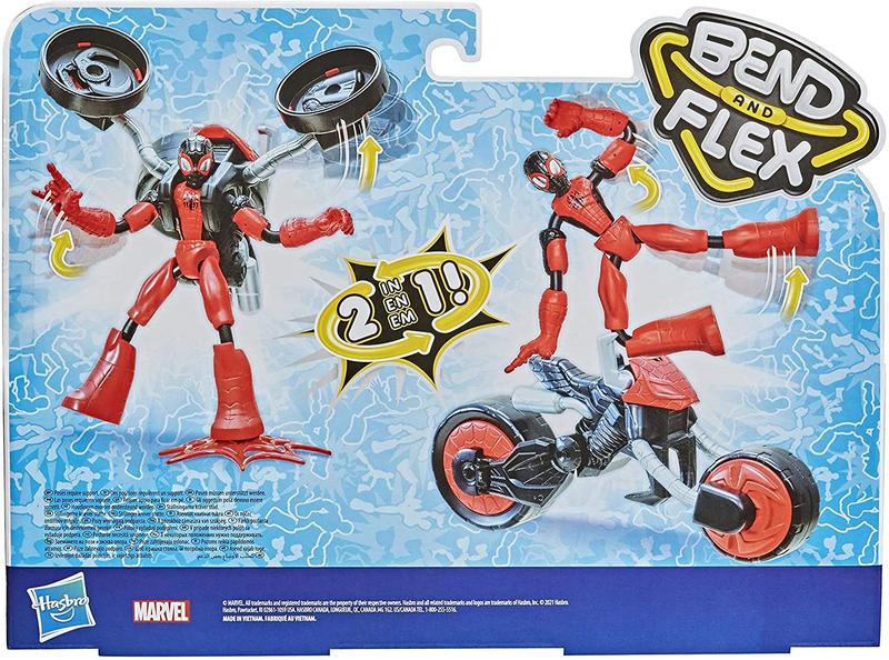 Imagem de Spider-Man Marvel Bend and Flex, Flex Rider Action Figure Toy, 6 polegadas Flexible Figure e 2-in-1 Motocicleta para Crianças de 4 anos ou mais