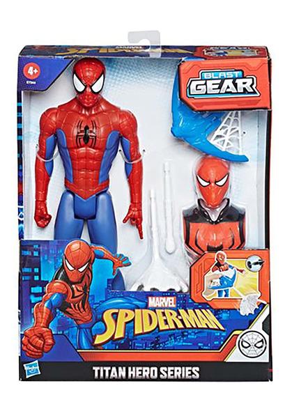 Imagem de Spider-Man Marvel Titan Hero Série Blast Gear Action Figure Toy with Blaster, 2 Projéteis e 3 Acessórios de Armadura, para Crianças de 4 anos ou mais