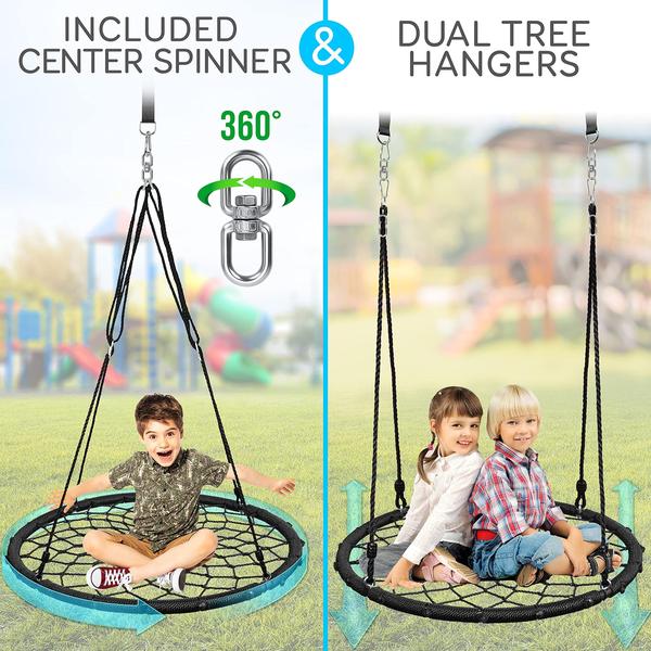 Imagem de Spider Web Tree Swing SereneLife 40" 600 libras para crianças ao ar livre