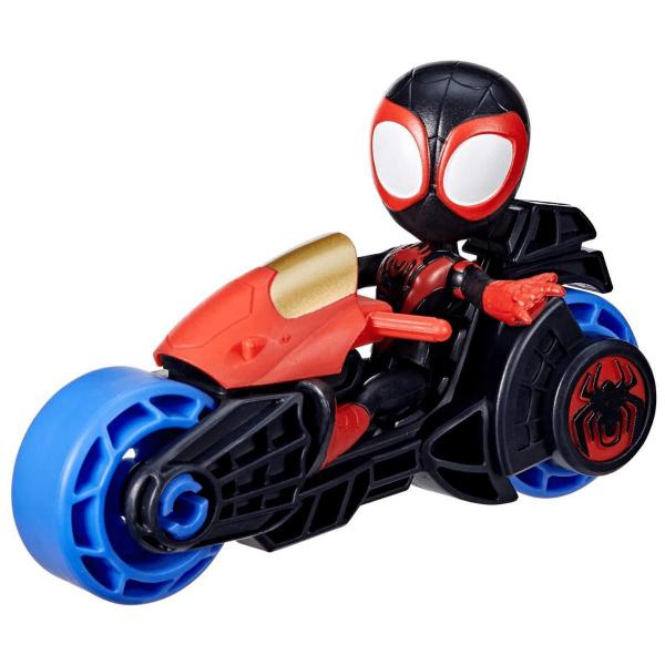 Imagem de Spidey Aming Friends Motocicleta E Boneco Miles Hasbro