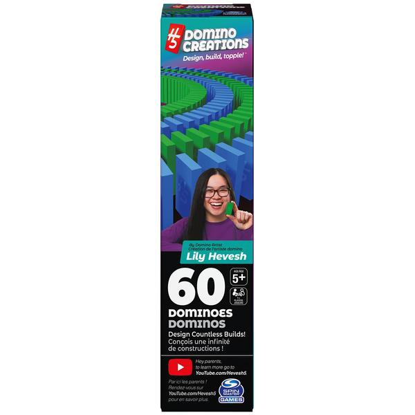 Spin Master Games H5 Domino Creations, 60-Piece Neon Blue/Green Set by Domino Artist Youtuber Lily Hevesh Classic Family Game, para Adultos e Crianças 5 anos ou mais Imagem de Spin Master Games H5 Domino Creations, 60-Piece Neon Blue/Green Set by Domino Artist Youtuber Lily Hevesh Classic Family Game, para Adultos e Crianças 5 anos ou mais