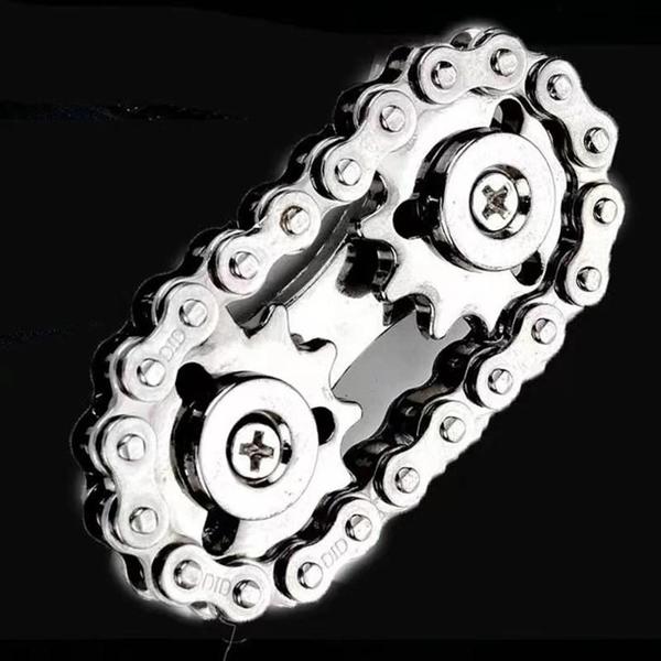 Imagem de Spinner Fidget de Metal para Adultos e Crianças - Design de Corrente de Bicicleta