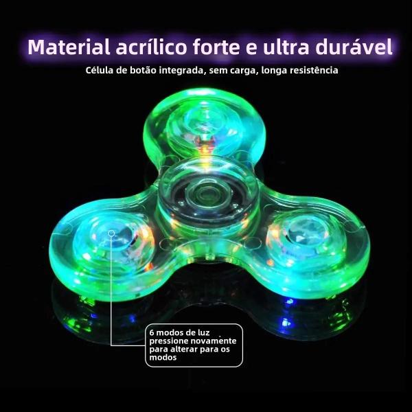 Imagem de Spinner Fidget LED Luminoso - Brilha no Escuro - Brinquedo EDC para Alívio do Stress