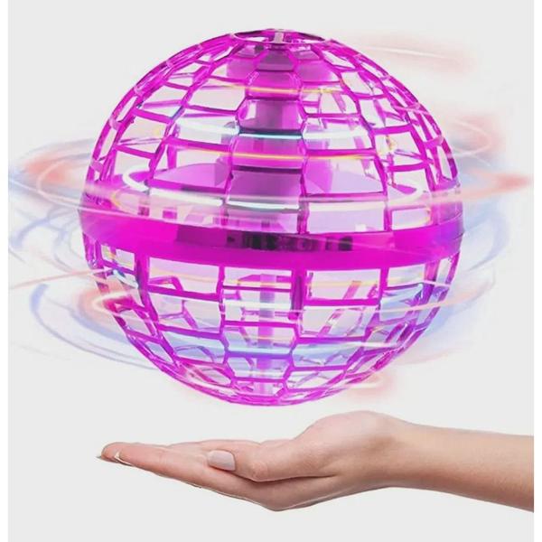 Imagem de Spinner Voador Led Flynova Pro Bola Esfera Mini Drone Rosa