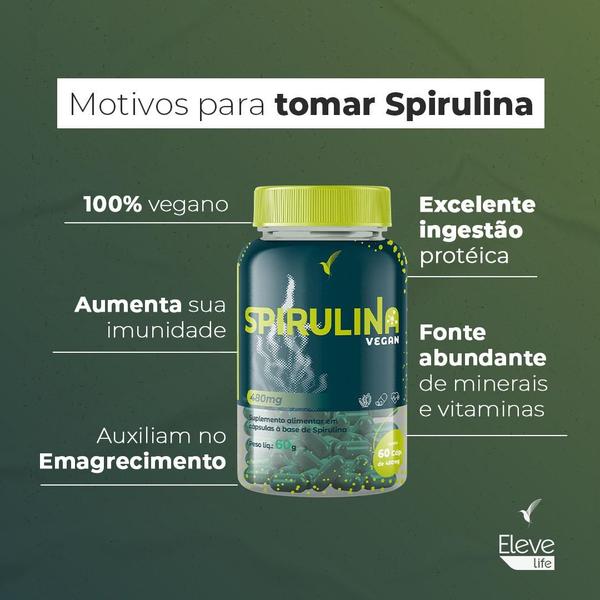 Imagem de Spirulina - 30 dias - 60 cápsulas - Eleve Life 