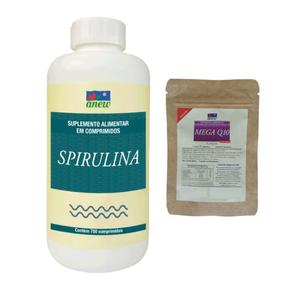 Spirulina Anew 750 + sachê Mega Q10 Imagem de Spirulina Anew 750 + sachê Mega Q10