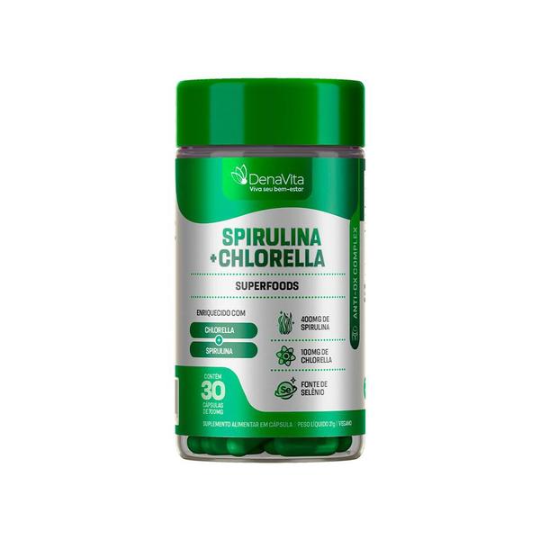 Imagem de Spirulina Com Chlorela 2x1, Rico em Proteínas, Vitaminas B, Selênio, Vegano, Denavita