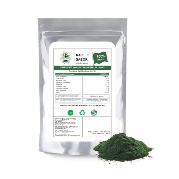 Spirulina em Pó 500g: Energia e Nutrição Completa, Kit com 2 - Raiz e Sabor Imagem de Spirulina em Pó 500g: Energia e Nutrição Completa, Kit com 2