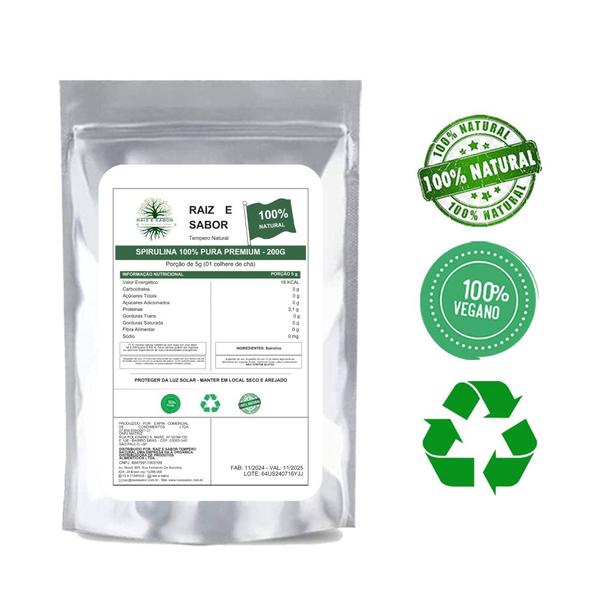 Spirulina em Pó 500g: Energia e Nutrição Completa, Kit com 2 - Raiz e Sabor Imagem de Spirulina em Pó 500g: Energia e Nutrição Completa, Kit com 2