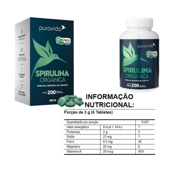 Imagem de Spirulina Orgânica Pura Vida 200 Tabletes