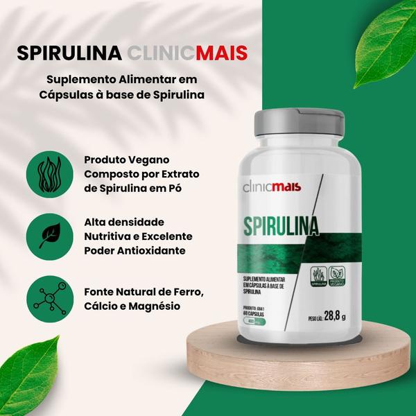 Imagem de Spirulina Vegana 60 Cápsulas ClinicMais