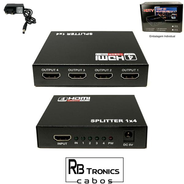 Imagem de Splitter Distribuidor Hdmi 1x4 1080p - Rb Tronics