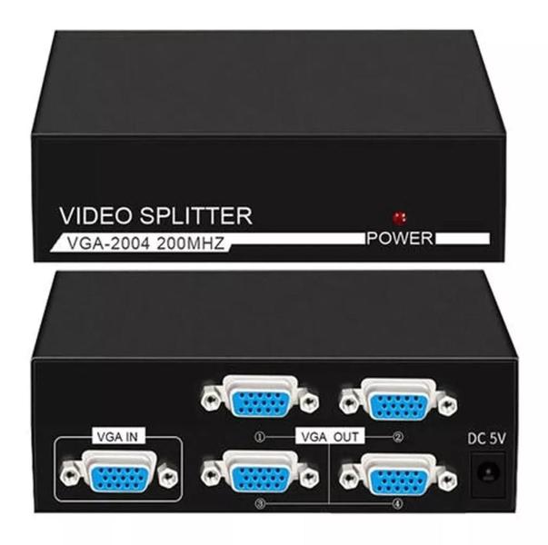 Imagem de Splitter divisor amplificador video vga 4 portas tv lcd pc