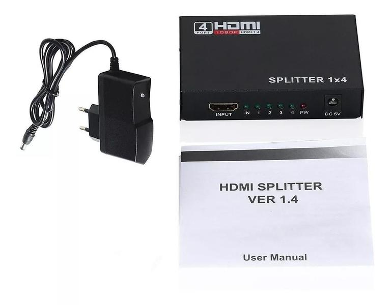 Imagem de Splitter Divisor Sinal Hdmi Full Hd Duplicado 1X4 Video T23