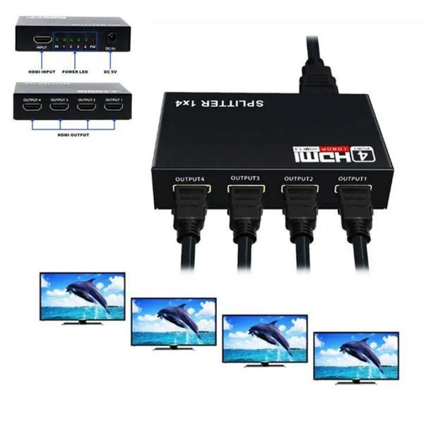 Imagem de Splitter HDMI 14 Versão 2.0 Full HD 2160p Sinal Duplicado Tv Monitores 56019