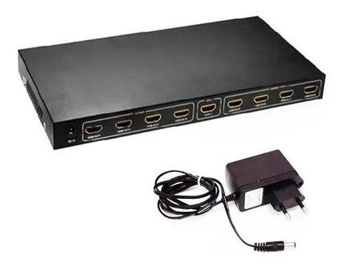 Imagem de Splitter Hdmi 1x8 Divisor 8 Portas P/ Ps3 Xbox Sky Net Hd