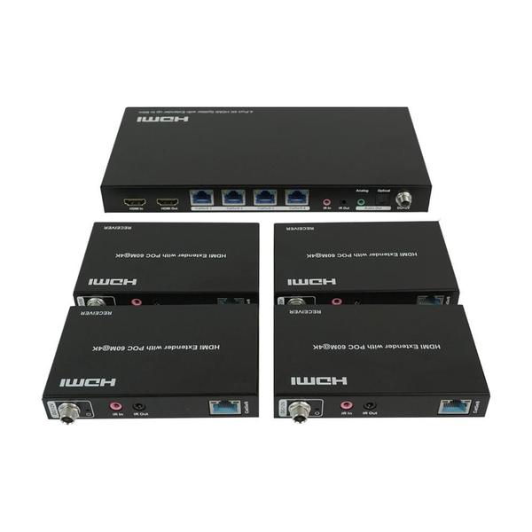 Splitter HDMI 4K 1x4 com 4 Extensores por CAT até 60m Encore Imagem de Splitter HDMI 4K 1x4 com 4 Extensores por CAT até 60m Encore