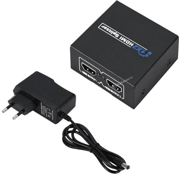 Imagem de Splitter HDMI Distribuidor Divisor 1x2 1.4 Fullhd 3d Possui Fonte HDMI1X2