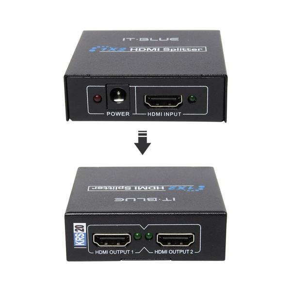 Imagem de Splitter Hdmi Divisor 1 Entrada X 2 Saídas 1.4 3d 1080p - Lelong