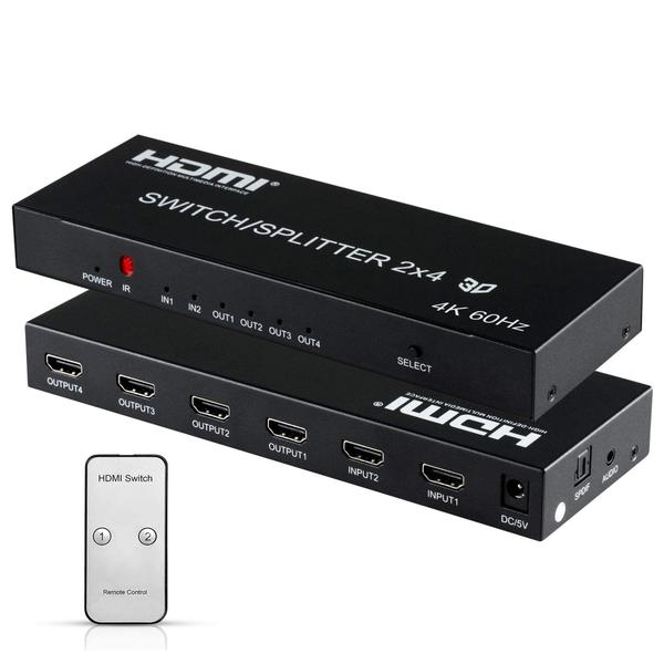 Imagem de Splitter Switch Matriz 2x4 Hdmi 4k 2k Ultra Full Hd 3d Fonte